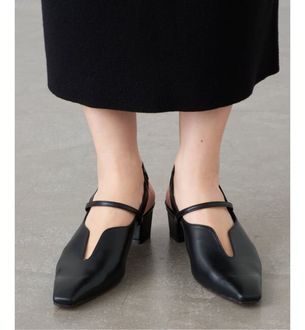 GRISE「《追加》GRISE4cmナロースクエアウェーブスリングバック」|パンプス|