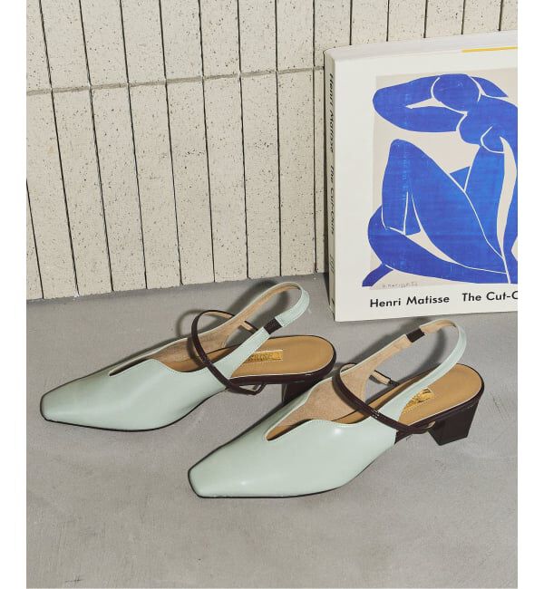 GRISE「《追加》GRISE4cmナロースクエアウェーブスリングバック」|パンプス|