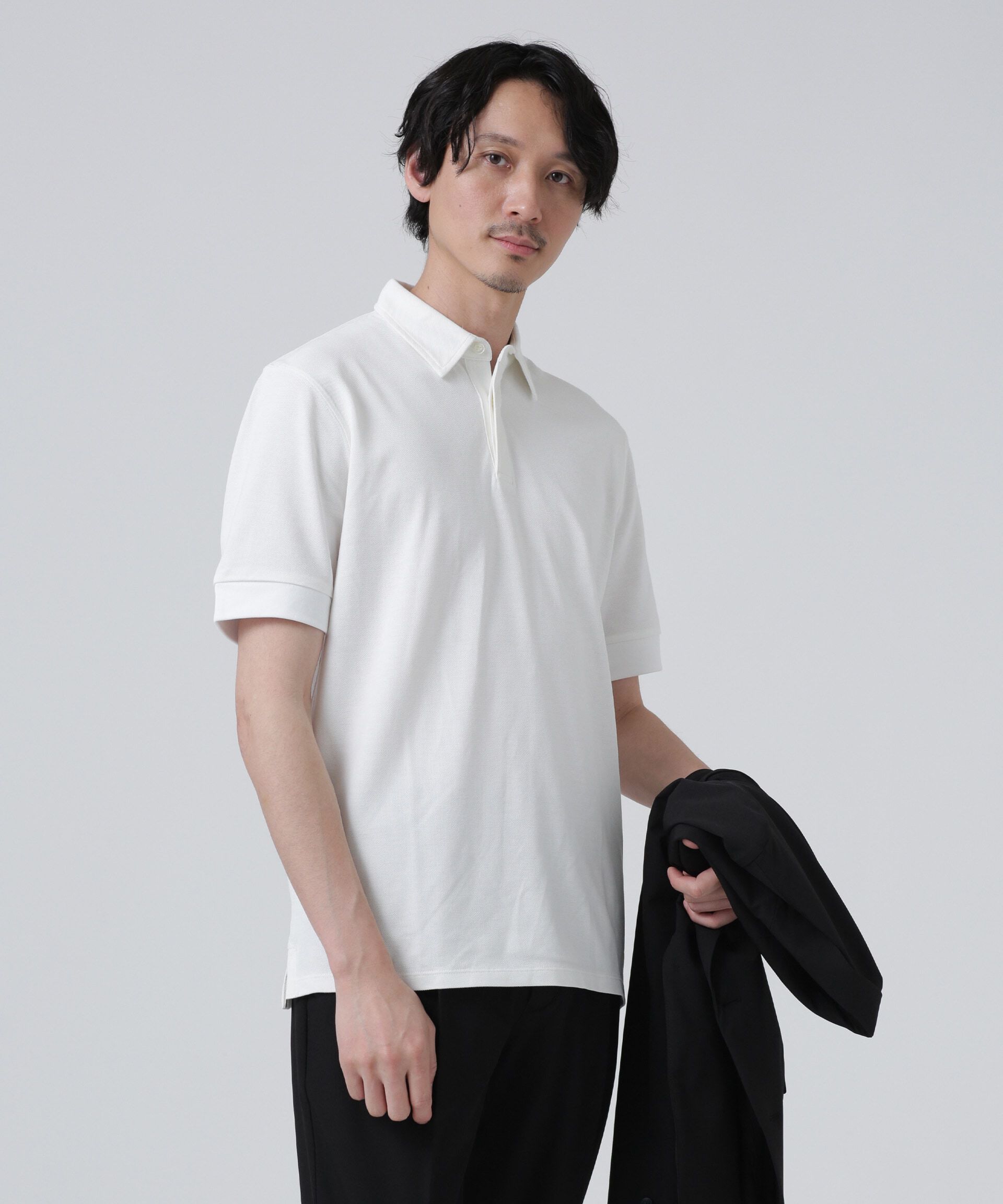 nano･universe「LB.03/Anti Soaked 比翼ポロシャツ」|Tシャツ・カットソー|ホワイト