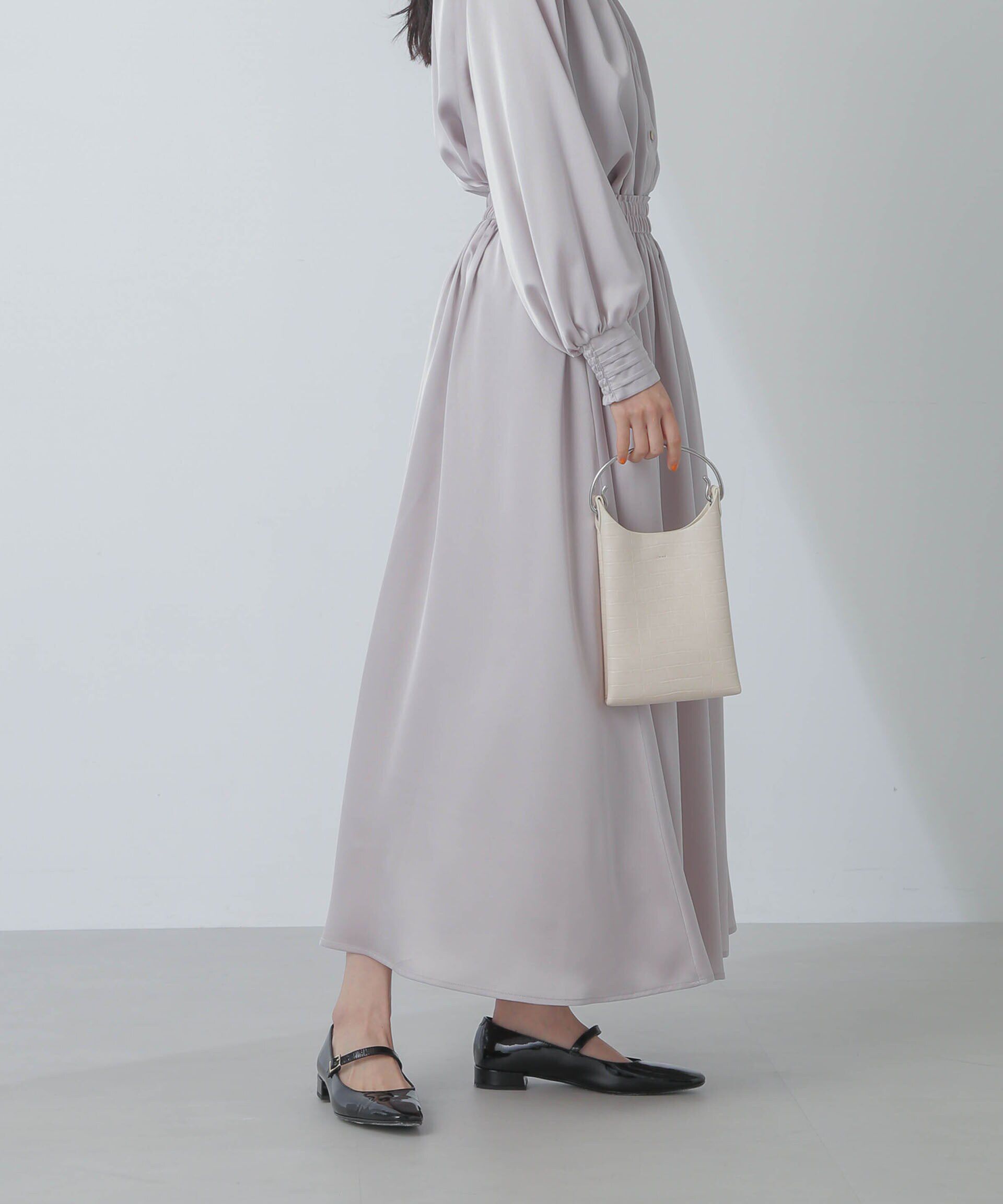 nano･universe「サテンギャザースカート(セットアップ可) 」|スカート|