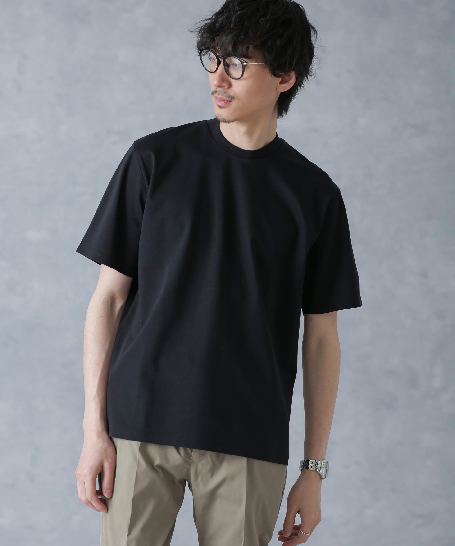 nano･universe「ジャケT(R)プレミアム クルーネック 半袖」|Tシャツ・カットソー|