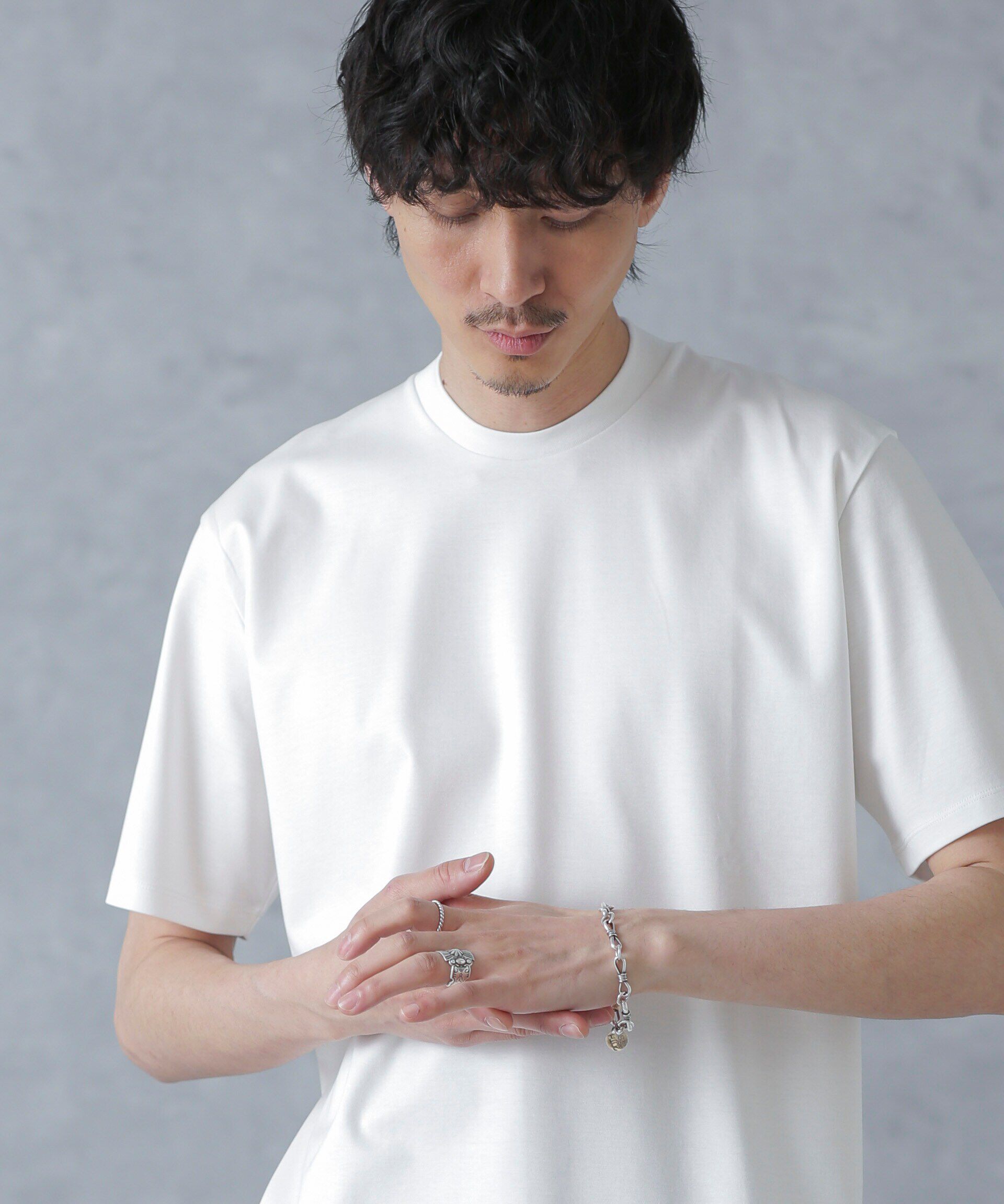 nano･universe「ジャケT(R)プレミアム クルーネック 半袖」|Tシャツ・カットソー|