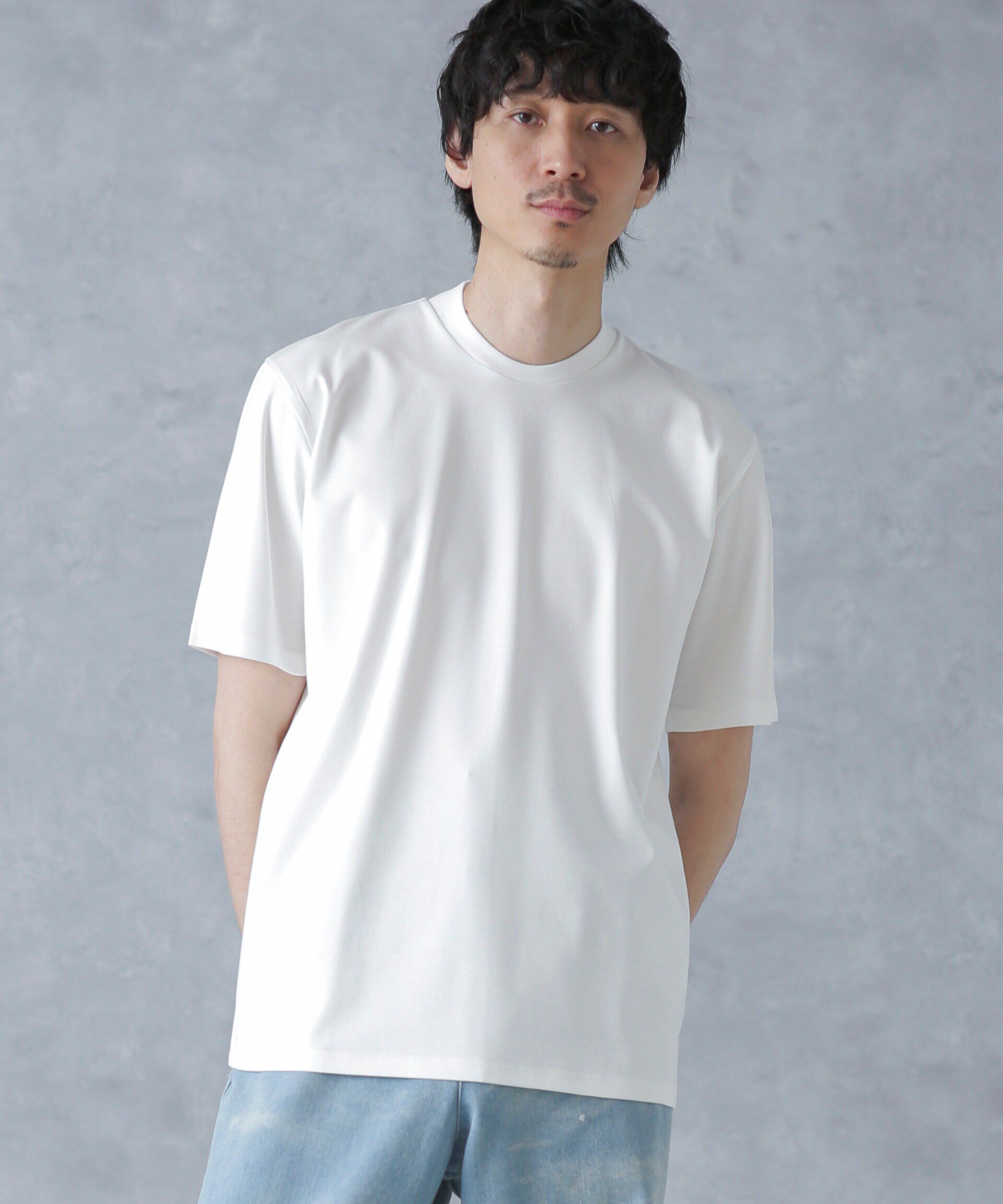 nano･universe「ジャケT(R)プレミアム クルーネック 半袖」|Tシャツ・カットソー|