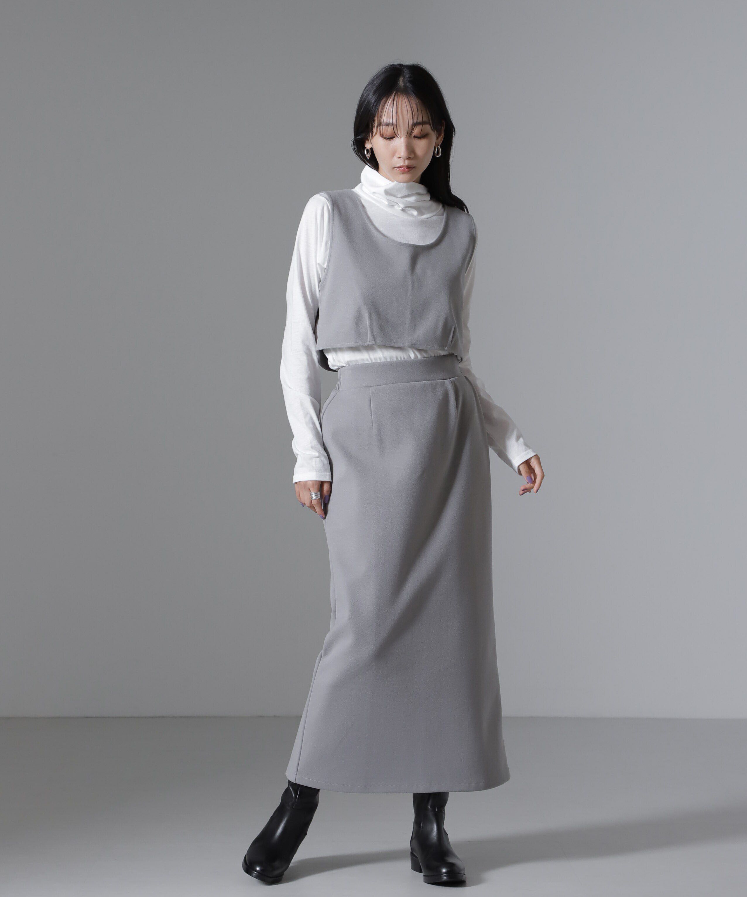 nano･universe「ビスチェスカート3点SET」|ワンピース|L.グレー1