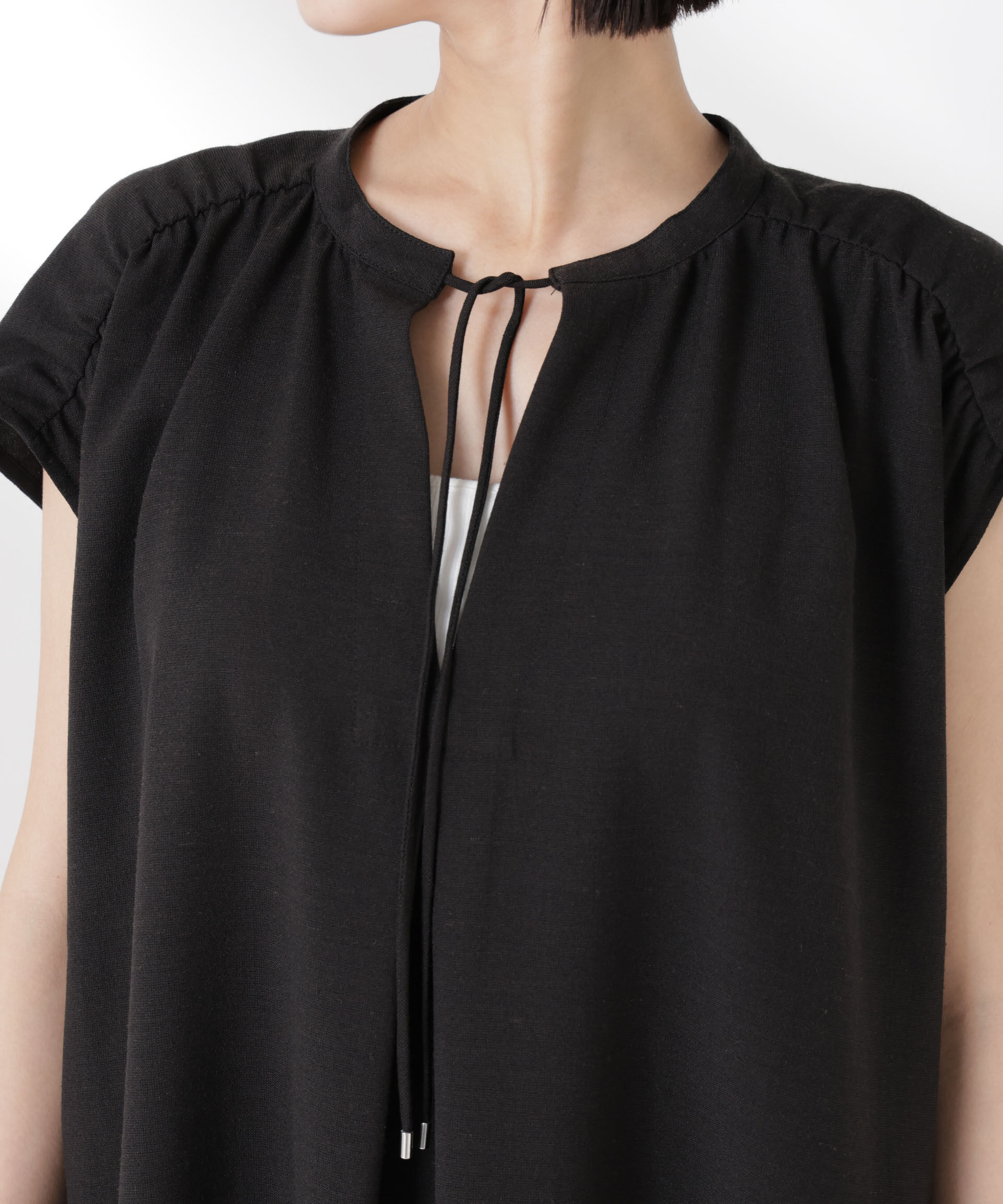 nano･universe「ギャザーショルダーフレアワンピース」|ワンピース|