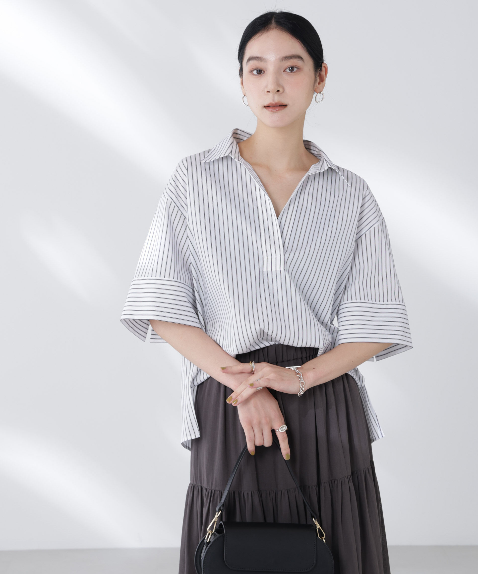 nano･universe「ワイドスリーブスキッパーシャツ」|シャツ・ブラウス|