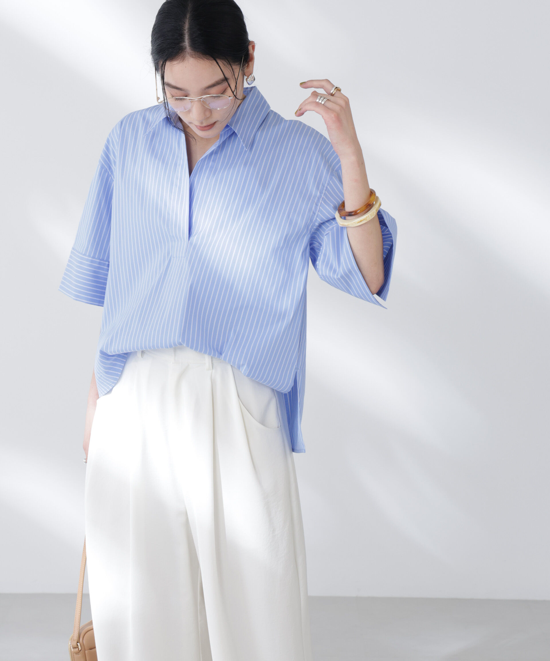 nano･universe「ワイドスリーブスキッパーシャツ」|シャツ・ブラウス|