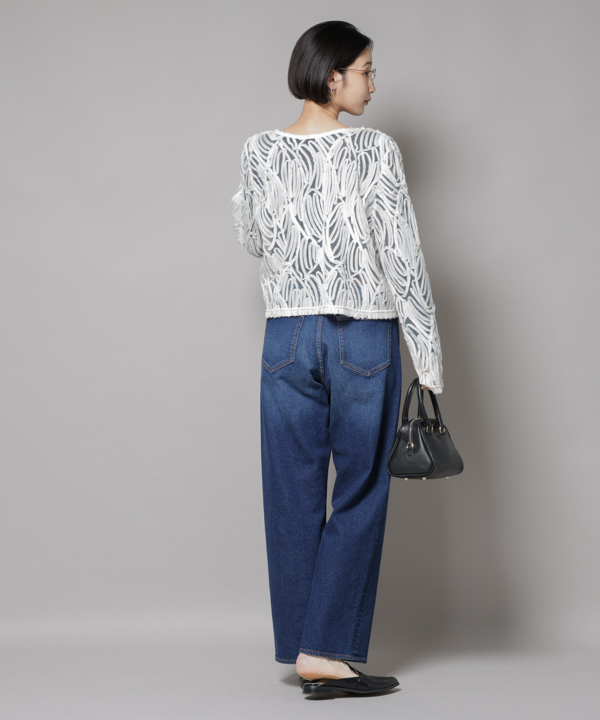 nano･universe「テープ刺繍チュール前後2wayカーディガン(セットアップ可)」|シャツ・ブラウス|