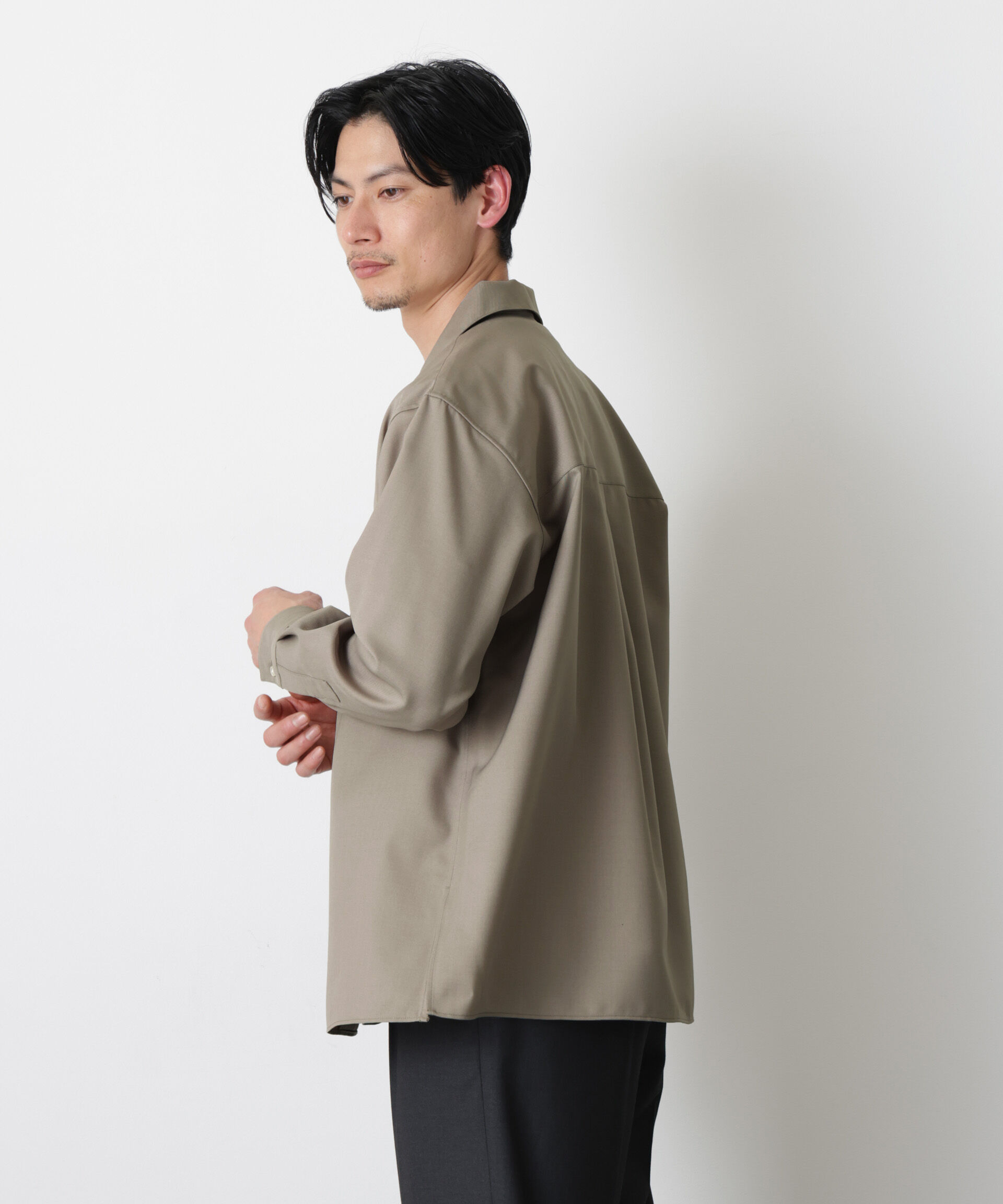 nano･universe「｢Gavante｣ ドライギャバオープンカラーシャツ」|シャツ・ブラウス|