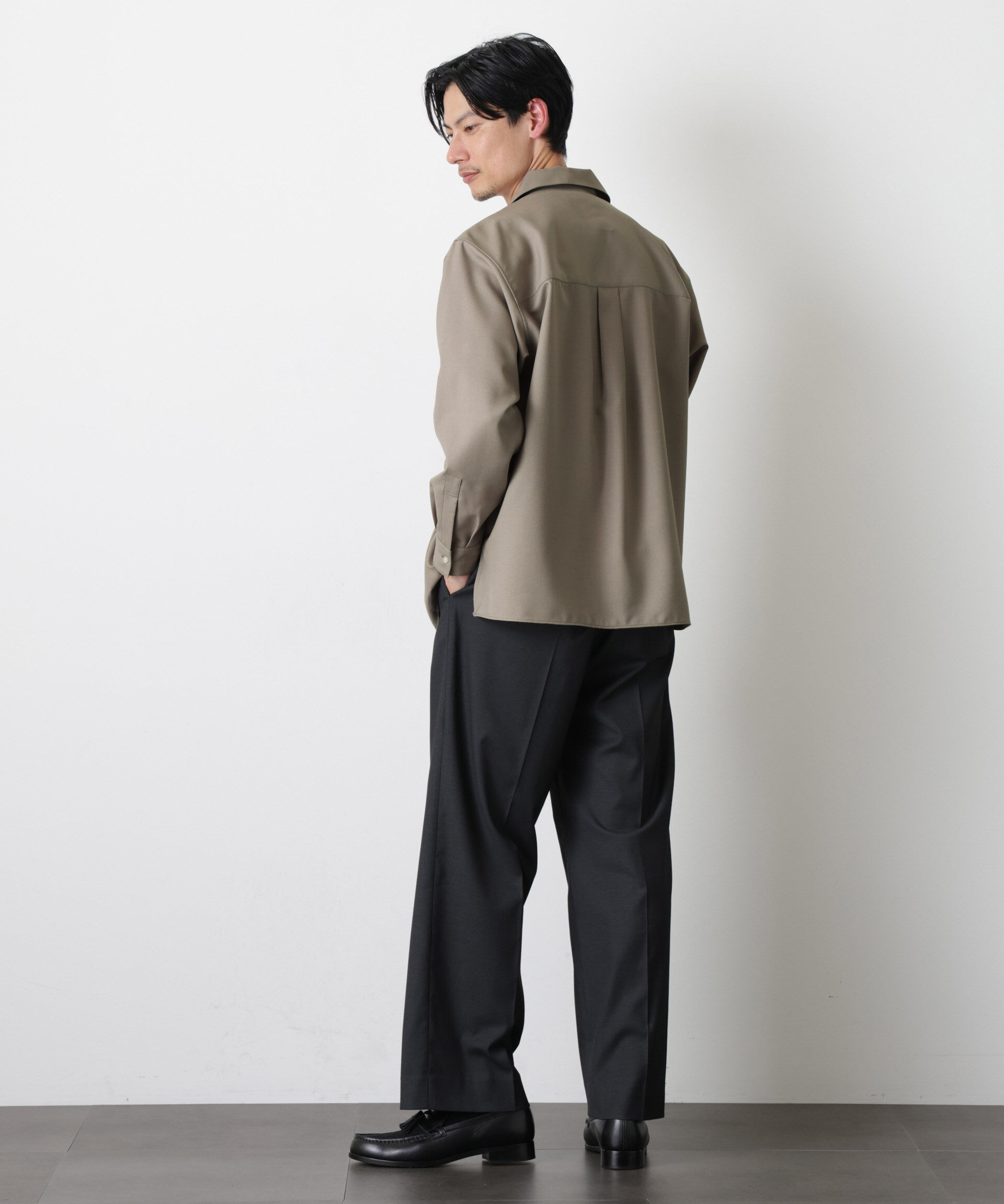 nano･universe「｢Gavante｣ ドライギャバオープンカラーシャツ」|シャツ・ブラウス|