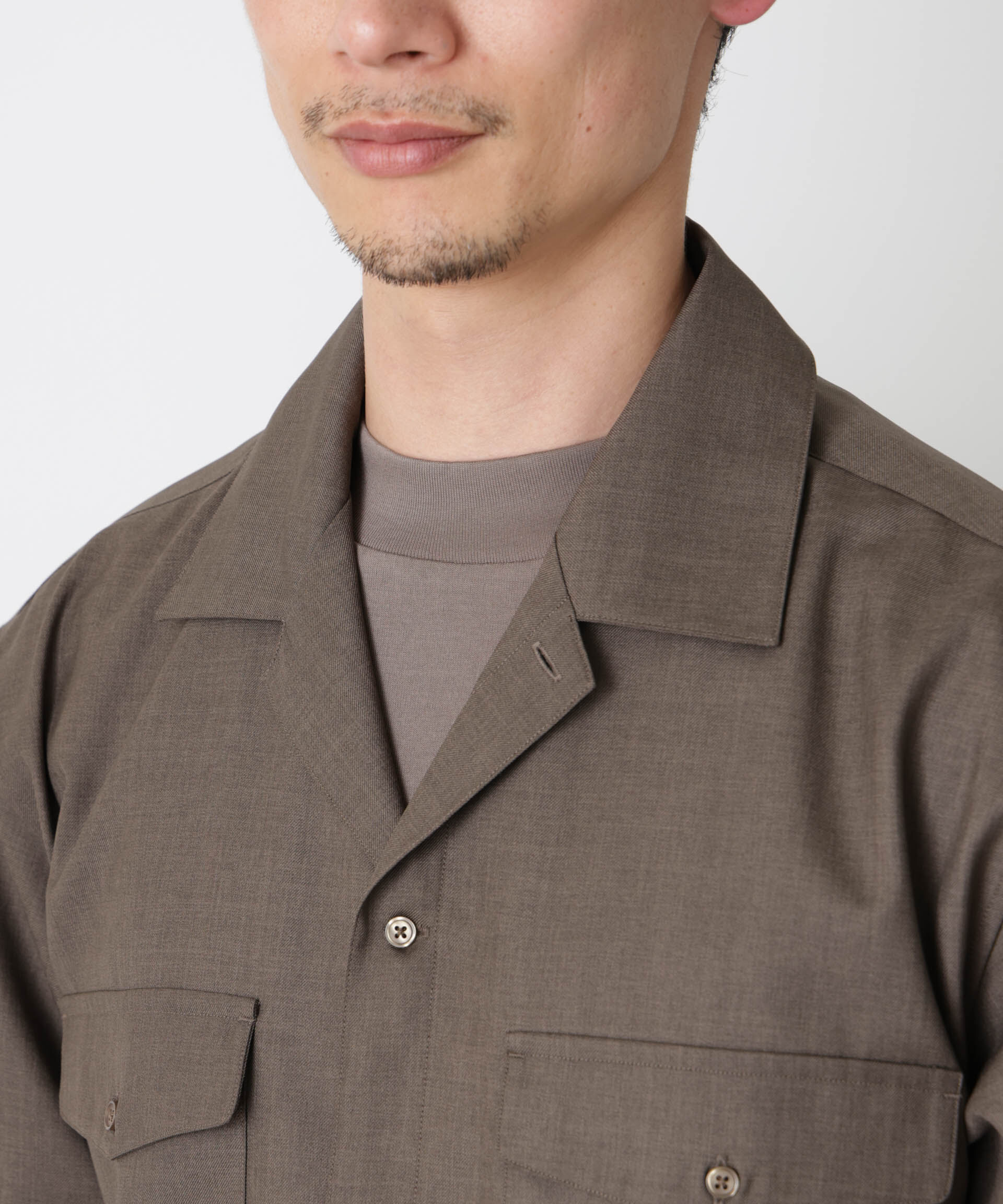 nano･universe「｢Gavante｣ ドライギャバオープンカラーシャツ」|シャツ・ブラウス|