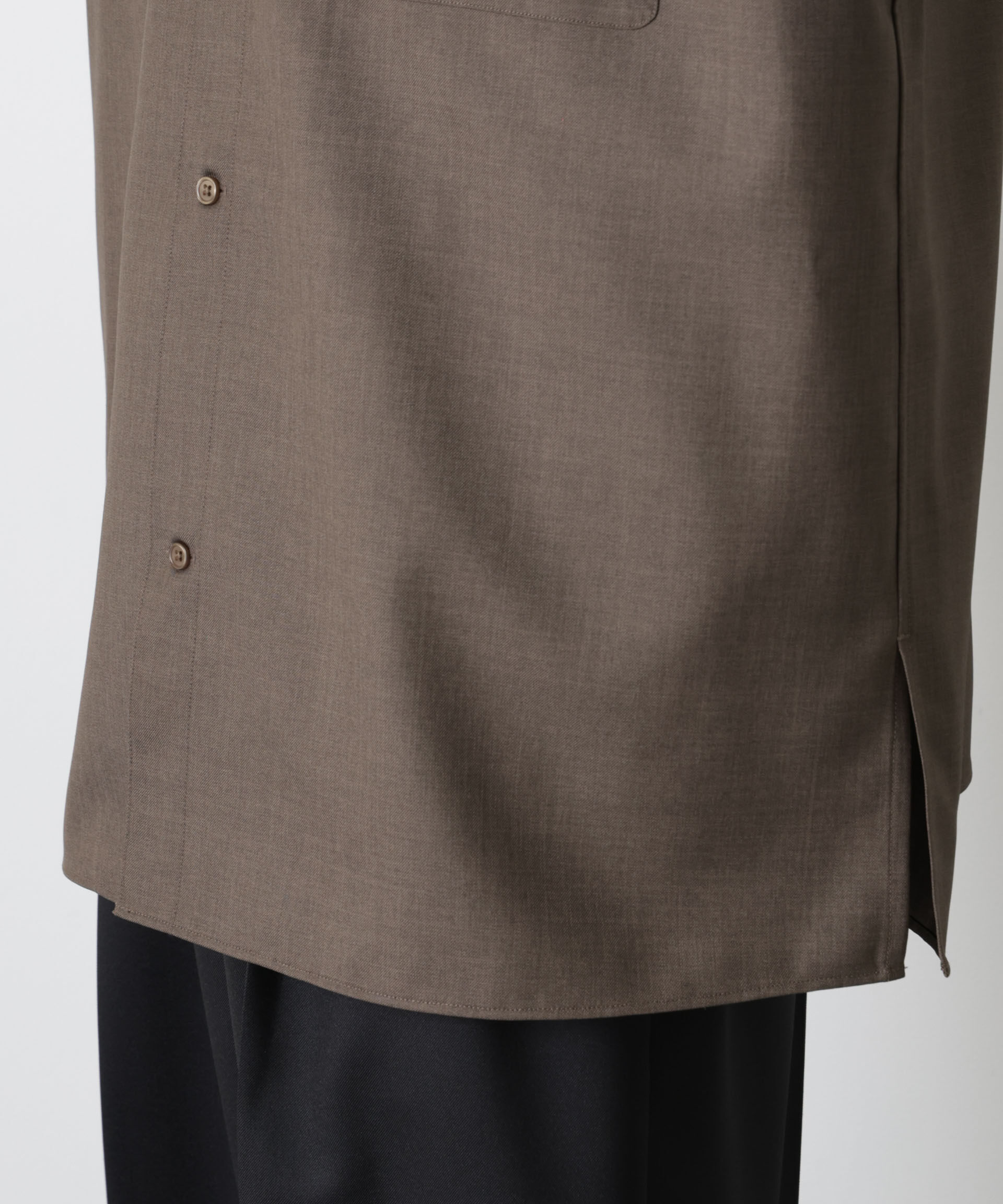 nano･universe「｢Gavante｣ ドライギャバオープンカラーシャツ」|シャツ・ブラウス|