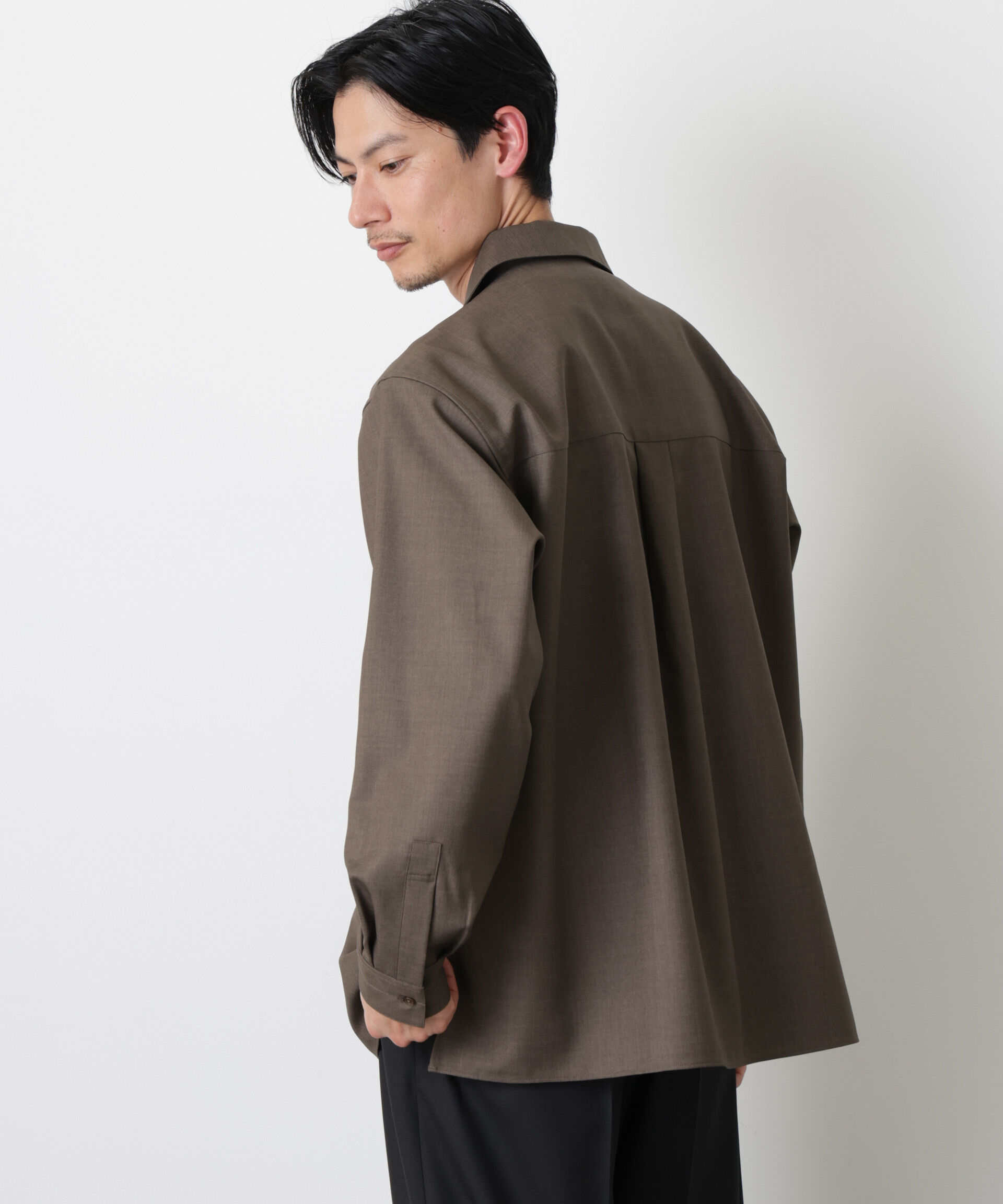 nano･universe「｢Gavante｣ ドライギャバオープンカラーシャツ」|シャツ・ブラウス|