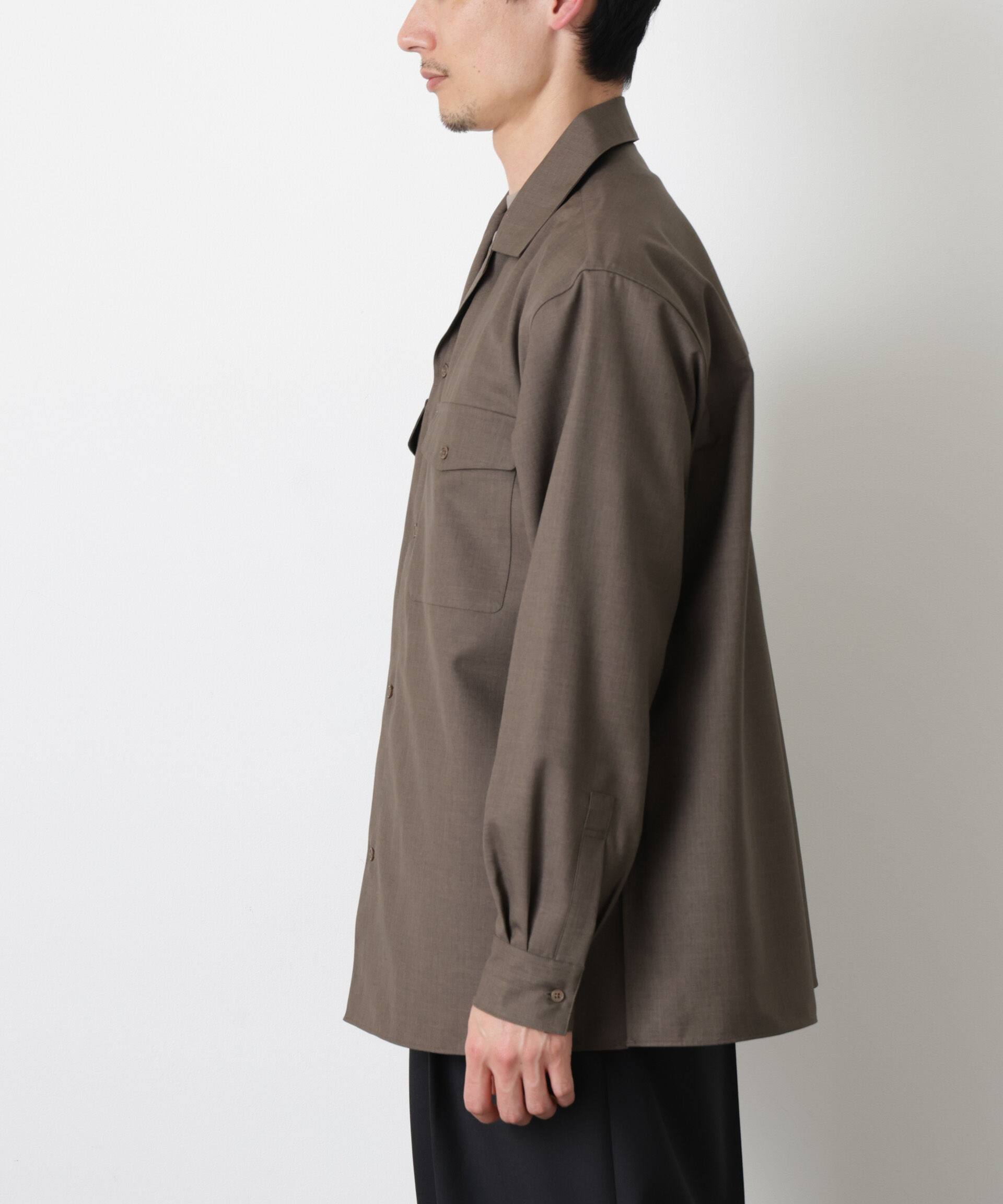 nano･universe「｢Gavante｣ ドライギャバオープンカラーシャツ」|シャツ・ブラウス|