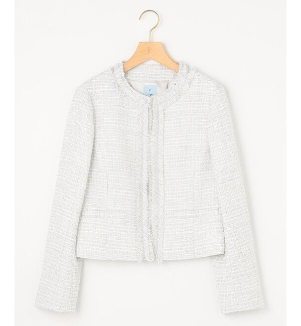 組曲「【KUMIKYOKU NAVY】ラメループモールツイード ジャケット」|ノーカラージャケット|