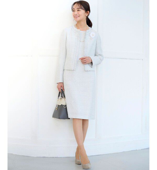 組曲「【KUMIKYOKU NAVY】ラメループモールツイード ジャケット」|ノーカラージャケット|