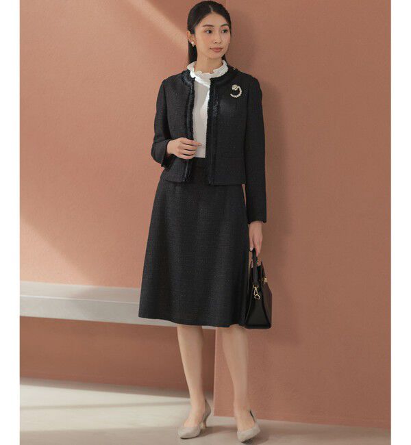 組曲「【KUMIKYOKU NAVY】ラメループモールツイード ジャケット」|ノーカラージャケット|