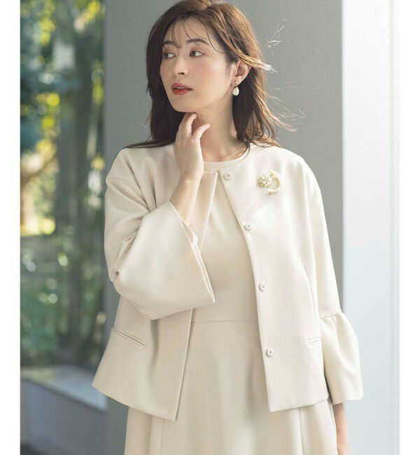 組曲「【KUMIKYOKU NAVY】コンフォータブルドレープ ジャケット」|ノーカラージャケット|