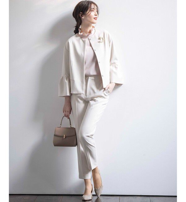 組曲「【KUMIKYOKU NAVY】コンフォータブルドレープ ジャケット」|ノーカラージャケット|