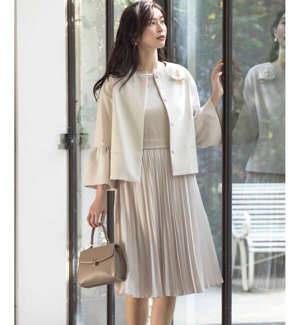 組曲「【KUMIKYOKU NAVY】コンフォータブルドレープ ジャケット」|ノーカラージャケット|