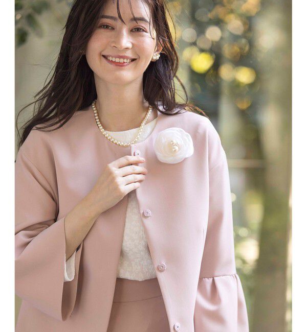 組曲「【KUMIKYOKU NAVY】コンフォータブルドレープ ジャケット」|ノーカラージャケット|