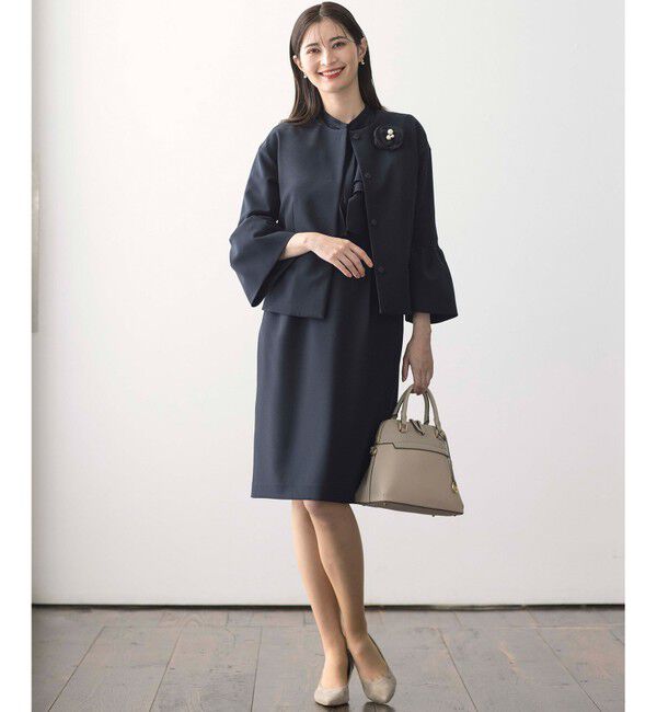 組曲「【KUMIKYOKU NAVY】コンフォータブルドレープ ジャケット」|ノーカラージャケット|