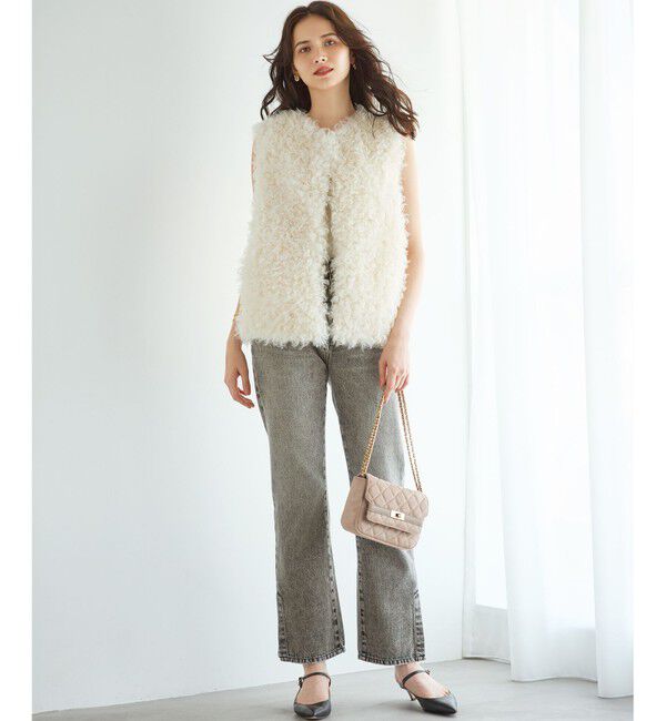 23区「【SLOW/一部店舗限定】スリット ストレート デニム」|デニム|