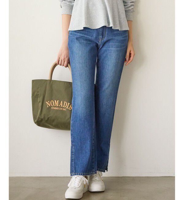 23区「【SLOW/一部店舗限定】スリット ストレート デニム」|デニム|ブルー系