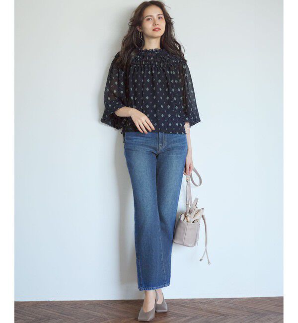 23区「【SLOW/一部店舗限定】スリット ストレート デニム」|デニム|