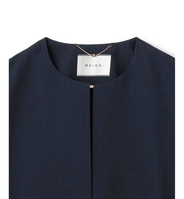 BEIGE,「【洗える・VERY掲載】PORDIC / ドロスト付きノーカラージャケット」|ノーカラージャケット|