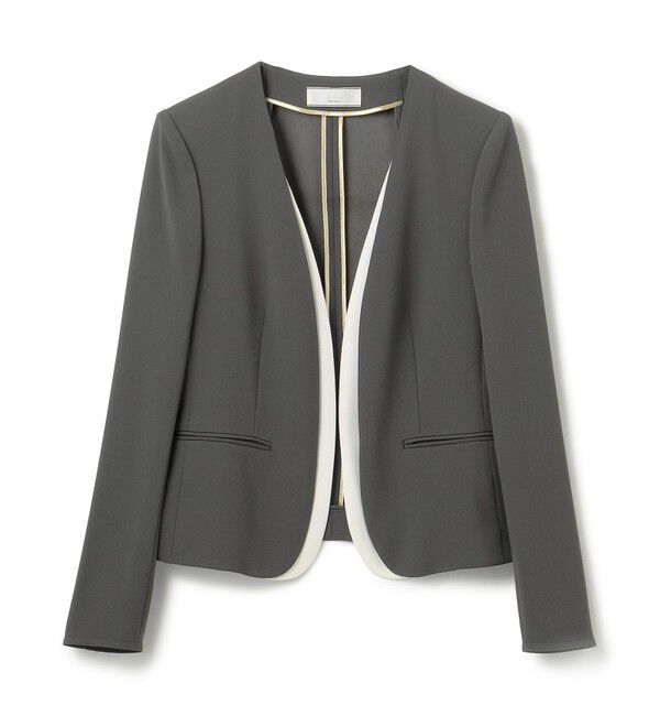 BEIGE,「【洗える・VERY NaVY 11月号掲載】CINDY / ダブルカラージャケット」|ノーカラージャケット|