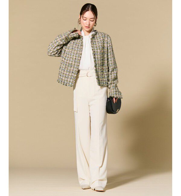 BEIGE,「【Precious掲載】BERYL / ファンシーツイードノーカラージャケット」|ノーカラージャケット|