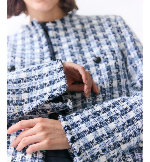 BEIGE,「【Precious掲載】BERYL / ファンシーツイードノーカラージャケット」|ノーカラージャケット|