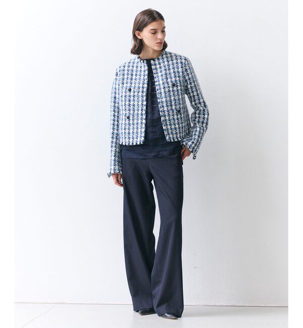 BEIGE,「【Precious掲載】BERYL / ファンシーツイードノーカラージャケット」|ノーカラージャケット|