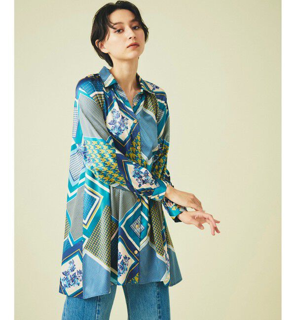 GRACE CONTINENTAL「スカーフプリントチュニックブラウス」|シャツ・ブラウス|