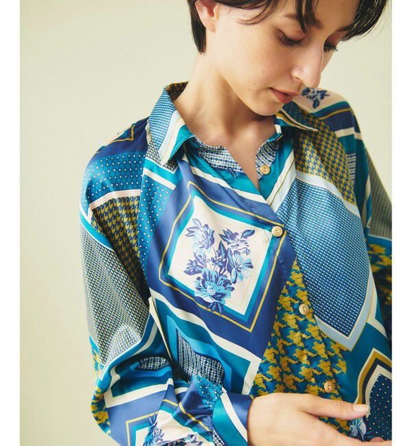 GRACE CONTINENTAL「スカーフプリントチュニックブラウス」|シャツ・ブラウス|