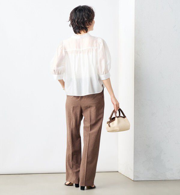 NOLLEY'S「5分袖衿フリルブラウス」|シャツ・ブラウス|