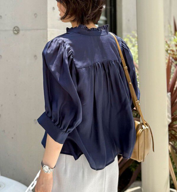 NOLLEY'S「5分袖衿フリルブラウス」|シャツ・ブラウス|