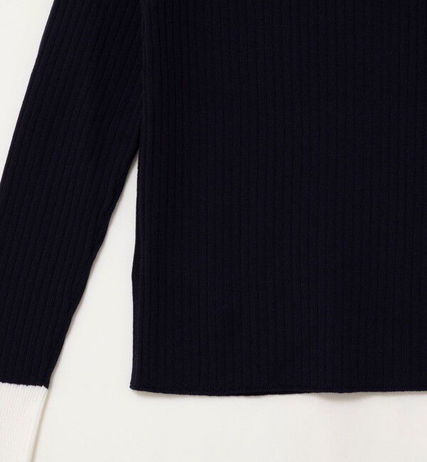 NOLLEY'S sophi「《手洗い可能》ウール混ワイドリブ袖口配色プルオーバー」|ニット・セーター|