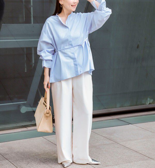 NOLLEY'S sophi「ウォッシャブルドレープポプリンバックプリーツシャツ」|シャツ・ブラウス|