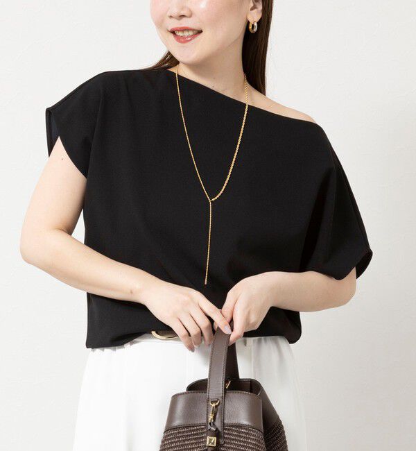 NOLLEY'S sophi「《セットアップ対応》ウォッシャブルマルチファンクションボートネックプルオーバー」|Tシャツ・カットソー|ブラック