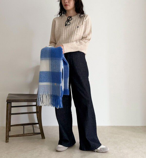 fredy emue「FR刺繍ケーブル柄ちびポケニットプルオーバー」|ニット・セーター|