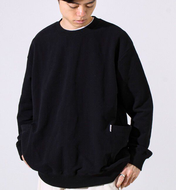 GLOSTER「【ディテールで差がつく】バックステッチサイドポケットスウェット」|スウェット・ジャージ|ブラック