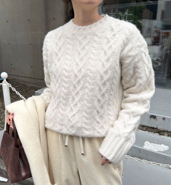 fredy emue「ふわふわ柄編みニットプルオーバー」|ニット・セーター|