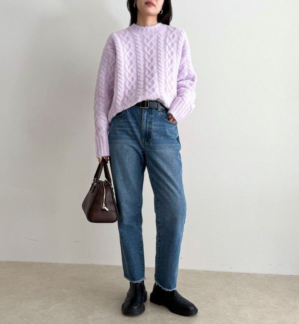 fredy emue「ふわふわ柄編みニットプルオーバー」|ニット・セーター|