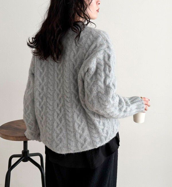 fredy emue「ふわふわ柄編みニットプルオーバー」|ニット・セーター|