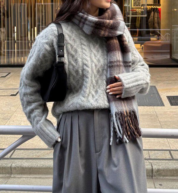 fredy emue「ふわふわ柄編みニットプルオーバー」|ニット・セーター|