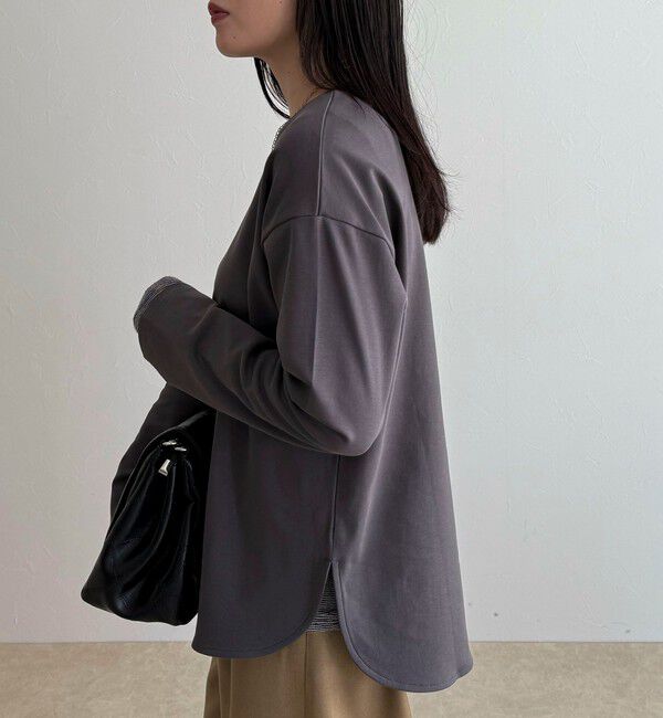 fredy emue「スムースラウンドヘムロンTシャツ」|Tシャツ・カットソー|チャコールグレー