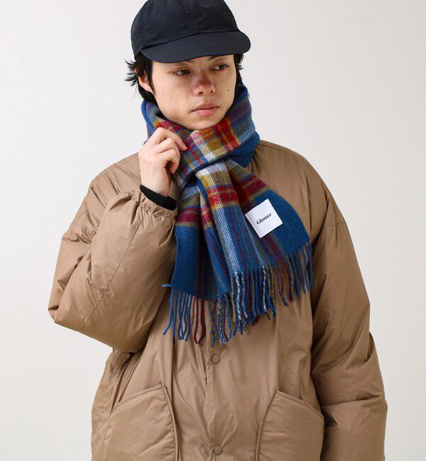 GLOSTER「【カシミヤブレンド】ウールリバーシブルチェックマフラー」|マフラー|