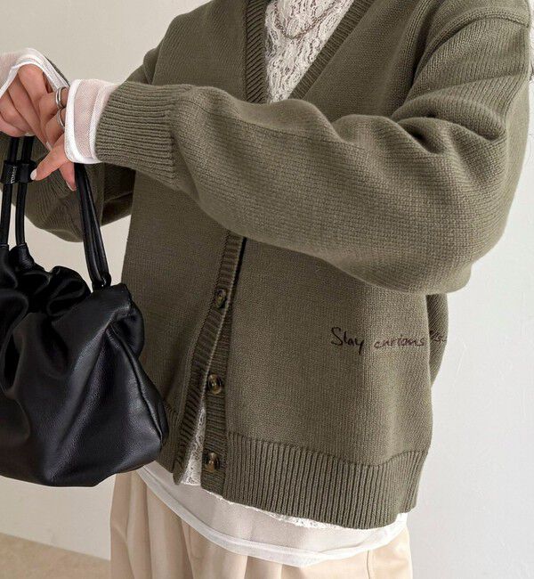 fredy emue「メッセージニットカーディガン」|カーディガン|カーキ